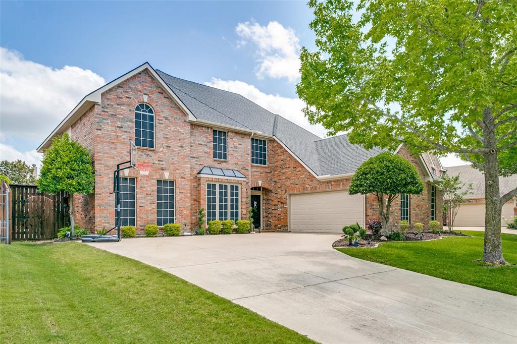 Beautifully updated 5 bed home with pool in highly sought after Hidden Lakes community in Ashbrook. New flooring throughout, fresh paint, recessed lighting. All 4 baths have been updated with new showers, tile, fixtures, new toilets and countertops. The oversized primary offers a sitting area and a spa like bath. There is a secondary bedroom located on the first floor. Completely renovated kitchen has white cabinetry, new backsplash and countertops. Custom barn doors lead to a spacious home gym, could be converted to a dining room or flex space. Upstairs you will find 3 additional bedrooms with a spacious game room and private office with juliet balcony. The backyard is designed for entertaining and privacy, with an 8 foot board on board privacy fence. Recently renovated pool including resurfacing, new tile and lueders. Hidden Lakes offers access to trails, parks, community pools and parks. Convenient location near shopping, dining and highly rated schools. Keller ISD.