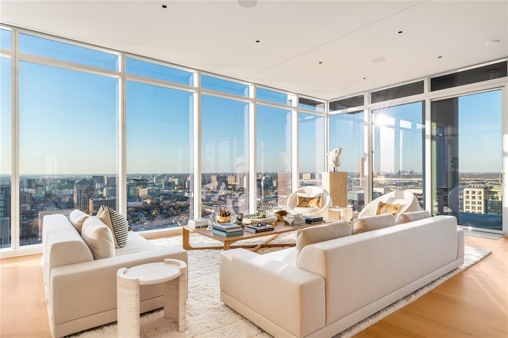 One-owner and presented in pristine, like-new condition, Residence 2301 at HALL Arts Residences offers refined high-rise living in the heart of the Dallas Arts District. Positioned on a coveted high floor, this nearly 4,600-square-foot home features dramatic 11-foot floor-to-ceiling windows capturing expansive skyline views and exceptional natural light.
Completed in 2024, the residence reflects over $400,000 in owner-selected upgrades, elevating it beyond the already high-end developer standard. Fine wall coverings, including Phillip Jeffries treatments, antique Murano glass accents, and custom millwork create a layered, sophisticated interior. A fully integrated AV system and extensive custom storage enhance functionality.
The gourmet kitchen features a Gaggenau appliance suite and opens seamlessly to generous living and dining spaces anchored by a highly functional floor plan ideal for both everyday living and entertaining. An expansive terrace extends the living space outdoors.
Residents enjoy over 17,000 square feet of amenities, including 24-hour valet and concierge, infinity-edge lap pool, fitness studio, wine storage, private dining spaces, dog run, house car, and in-residence dining and room service via the Hall Arts Hotel and Astra Restaurant.
Steps from the Winspear Opera House, Meyerson Symphony Center, and Klyde Warren Park.

COO 2020, Residence completed 2024