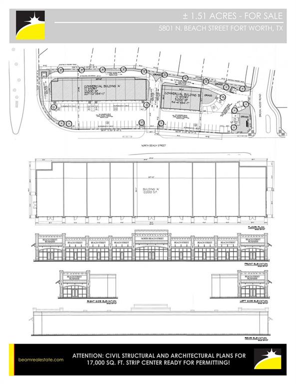 Prime ±1.51 acre hard-corner commercial development site in the desirable Fossil Creek area of North Fort Worth. Excellent visibility, strong access, and wide frontage create an ideal layout opportunity for multi-tenant retail, restaurant, medical, office, service, or drive-thru use. Approved construction plans included for an approximately 17,000 SF commercial project, helping save a developer months of planning, civil engineering, and approval time. Easy access to I-35W, 820, Downtown Fort Worth, DFW Airport, Texas Motor Speedway, Sundance Square, Stockyards, and TCU. Adjacent to a new single-family subdivision and near Golf Club at Fossil Creek, established restaurants, retail, new development, and positioned along same corridor as the H Mart retail center just across 820. Buyer to verify zoning, utilities, permitted uses, approvals, and development requirements.