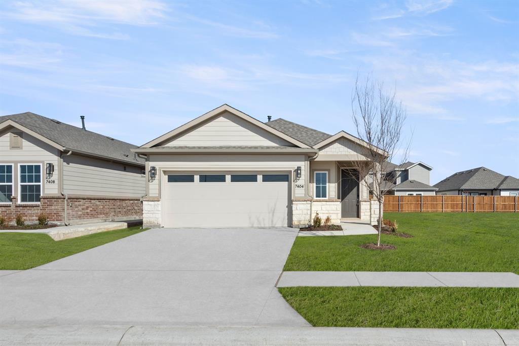 MLS# 20984485 - Built by First Texas Homes - Ready Now! ~ Located in The Meadows, Denton, TX, this thoughtfully designed home offers 3 bedrooms, 2 bathrooms, and 1766 sq ft of flexible living space that’s built for real life. Whether you're gathering with loved ones or enjoying a quiet moment, this home gives you the space — and comfort — to do both. Inside, you’ll find an appealing front elevation with shaker fiber cement and stacked stone, featuring a unique entry with a large front porch and 8 ft. entry door. The kitchen boasts a gas cooktop, large island workspace, and a corner pantry with ample storage, complemented by an oversized storage area from the garage entry. Vaulted ceilings in the dining, family room, and primary suite enhance natural light and openness, with the primary suite offering a large walk-in closet, designed to make everyday living easier and more enjoyable. With close access to HW 380, just 5 minutes from Denton, offering rural living with easy access to urban amenities, you’ll enjoy the convenience of everything you need—without giving up the peace of coming home. If you’re looking for a home that fits your life, we’d love to show you around. Schedule your private tour today.