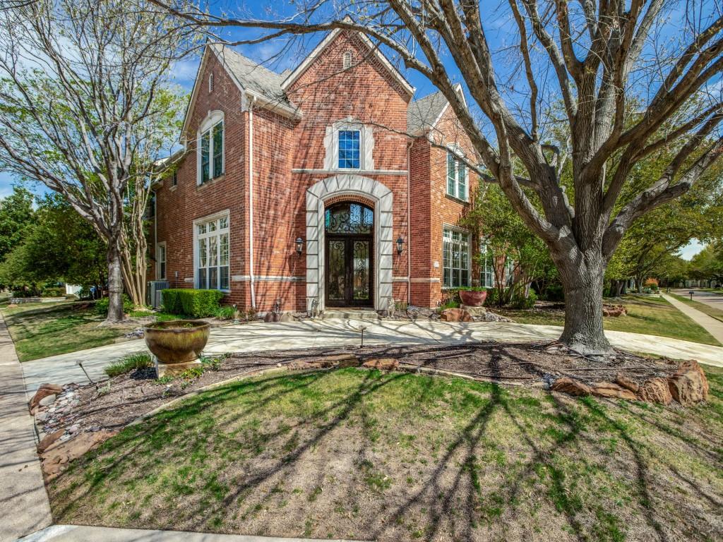 Beautiful luxury estate built by Kirlin Custom Homes in Lakeside on Preston community. Majestic iron detailed glass front door opens to grand marble foyer and curved staircase. The formal living room is accented with see-through fireplace into handsome wood detailed study. Butler’s pantry joins the light bright dining room to the remodeled gourmet kitchen with updated appliances in 2021. Family room has beautiful backyard views and open floor plan showcases built in cabinets, Austin stone gas fireplace, and attached breakfast room. First floor primary bath updated in 2021 replacing the flooring, shower tile, freestanding tub, glassed in shower and double vanities. Primary suite has sitting area with access to patio and looks out to sparkling pool, spa. Upstairs 3 more bedrooms are joined by media room with projector and screen installed in 2021, wet bar, and leather reclining chairs. Second floor game room and 2  balconies. Backyard pergola covers patio and outdoor kitchen with gas grill and refrigerator. 2 solar powered attic air vent systems. 2 car garage with custom epoxy flooring and separate 1 car garage. Neighborhood amenities include tennis courts, recreational center, club house, swimming pool, bike path, playground, EV car charging station, and 15 acre lake system connecting 5 ponds. Walk to Lakeside Market Center, restaurants, and HEB supermarket.