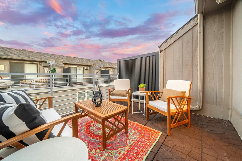 Can't beat the location and value for the price! One of the lowest HOAs in the area. Private and secure gated condominium of only 10 units surrounding the fully enclosed courtyard. Designated parking on level. First floor entry. Open concept dining, kitchen, and living room with wood burning fireplace and privately fenced backyard patio space. Half bath for convenience. New LVP flooring through, new paint, new lighting, and new custom kitchen with expanded pantry. Second level hosts two spacious bedrooms on separate wings split with full and newly renovated bathroom, plus full size stackable laundry. Third floor lofted bonus room fitting for a office, reading library, or exercise space with generous walk out balcony deck to enjoy sunrises and sunsets. Low HOA. Steps away from The Shops of Highland Park, Equinox, and The Katy Trail. Minutes from SMU, Uptown, and Downtown Dallas. Easy access to Dallas North Tollway and 75. Check out this incredible opportunity in a prime spot for urban living.