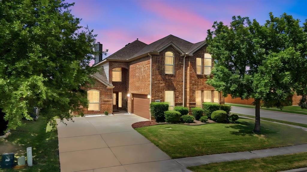 Beautifully remodeled 6-bedroom, 4-full bath home in the highly sought-after Reserve at Westridge. Designed with today's lifestyle in mind, this versatile floor plan features two private primary suites, including a first-floor retreat, making it ideal for multigenerational living, extended guests, or growing families. A dedicated home office, elegant formal dining room, spacious game room, and two bedrooms with full baths on the first floor. The heart of the home is the open-concept living area featuring a cozy cast stone fireplace, LVP flooring, abundant natural light, and ZERO carpet throughout. The remodeled kitchen is equipped with stainless steel appliances, a 5-burner gas cooktop, vent hood, refrigerator, wine fridge, butler pantry, granite countertops, and generous cabinet space, perfect for everyday living and entertaining. Step outside to your own private backyard retreat. Enjoy a heated resort-style pool with waterfall, expansive covered patio, built-in outdoor kitchen with beverage refrigerator and grill, and a custom stone fire pit, creating the ultimate setting for summer gatherings, weekend football, or relaxing evenings under the Texas sky. Additional luxury touches include plantation shutters, seamless glass shower enclosures, updated lighting & ceiling fans, walk-in closets, and beautifully refreshed finishes throughout. Located on a desirable corner lot within Frisco ISD, residents enjoy outstanding community amenities including a resort-style pool, water slides, clubhouse, scenic pond, walking trails, and the convenience of walking to Scott Elementary and the neighborhood amenity center. Just minutes from PGA Frisco, Universal Kids Resort, shopping, dining, golf, major highways, and countless entertainment destinations, this move-in-ready home offers the perfect combination of luxury, location, and lifestyle. Homes offering this much space, two primary suites, a resort-style backyard, and top-rated Frisco ISD schools are truly a rare find.
