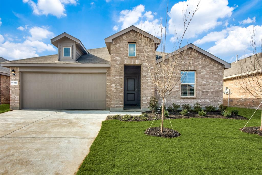 Charming single-story home nestled in the highly sought-after Liberty Trails community! This beautifully maintained 4-bedroom, 2-bath residence offers the perfect blend of comfort, style, and convenience. Step inside to an inviting open-concept floor plan featuring gorgeous tile flooring throughout the main living areas and plush carpeting in the bedrooms. The spacious living room provides the ideal setting for gathering with family and friends and seamlessly flows into the well-appointed kitchen. The kitchen is a chef's delight, boasting a large center island, natural granite countertops, stainless steel appliances, gas cooktop range, built-in microwave, and abundant cabinetry for storage and preparation. Three generously sized secondary bedrooms share a full bath, while the private primary suite serves as a peaceful retreat tucked away from the rest of the home. The luxurious ensuite bath features an oversized walk-in shower and a spacious walk-in closet. Additional highlights include a tankless gas water heater and a separate utility room for added convenience. Step outside to enjoy the large covered patio overlooking a spacious backyard, offering endless possibilities for future landscaping, outdoor entertaining, or even a custom pool. Residents of Liberty Trails enjoy exceptional community amenities, including a resort-style pool, clubhouse, playground, jogging and walking trails, and fishing opportunities. Located within the award-winning Northwest ISD and just minutes from major highways including Hwy 114 and I-35W, shopping, dining, and schools, this home delivers the lifestyle and convenience today's buyers are looking for. Don't miss your opportunity to make this wonderful home yours!