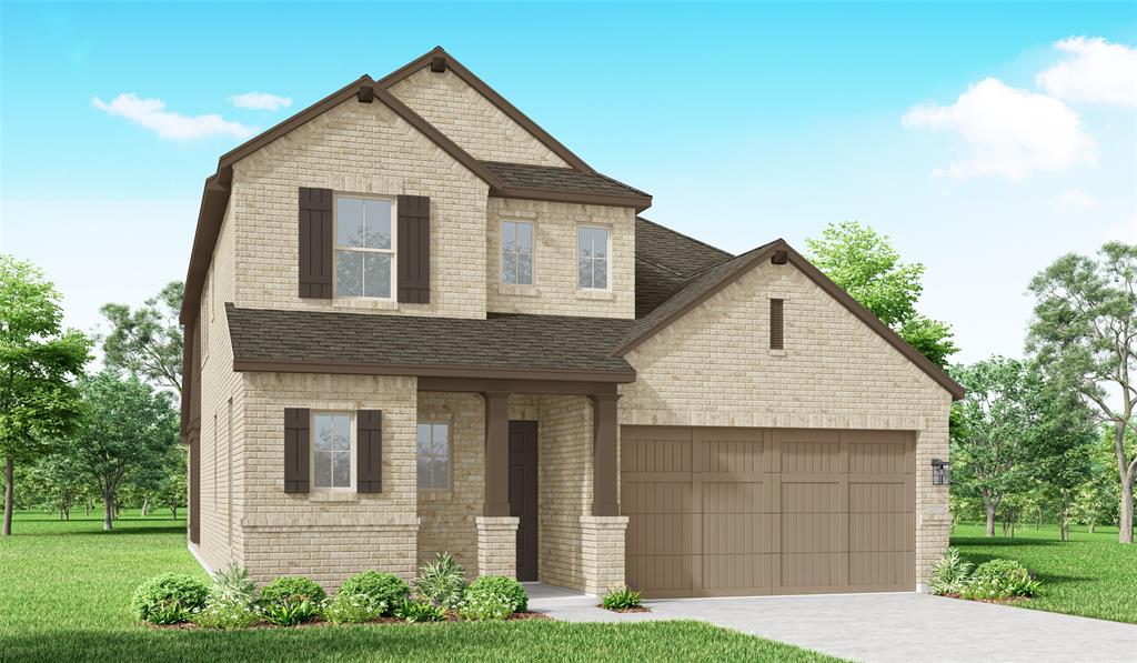 Elevation C on premium cul de sac lot! Primary bay window extension & primary bath freestanding tub with separate shower. Optional sliding glass doors to the extended covered patio & 5' in depth added to the garage! Stunning curved staircase with open railing overlooking the 2 story family room! Hutch & fireplace options, too!