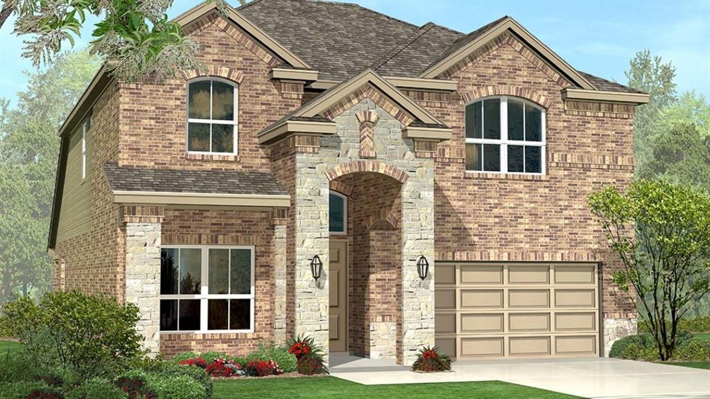 Gorgeous new D.R. Horton home in the Morningstar community located in highly sought-after Aledo ISD! The Palm floorplan Elevation C, with an estimated Fall completion, offers a spacious two-story design featuring 5 bedrooms, 4 bathrooms, a game room, optional media room, and a 2-car garage, providing flexible living space for growing or multi-generational households. The open-concept first floor showcases a welcoming family room, dining area, and a beautifully designed kitchen equipped with 42” upper cabinets with crown molding, quartz countertops, a ceramic tile backsplash, stainless steel appliances, and a electric range. Luxury vinyl plank flooring extends throughout the main living areas for both style and durability. The private primary suite is conveniently located on the first floor and includes a well-appointed en-suite bath and generous walk-in closet. An additional first-floor bedroom and full bath offer flexibility for guests or a home office. Upstairs, secondary bedrooms surround a spacious game room with the option for a media room, while a loft and open-to-below feature add architectural interest and functional living space. Thoughtful design details, modern finishes, and energy-efficient construction complete this impressive home. Morningstar residents enjoy resort-style pools, playgrounds, parks, a dog park, and scenic walking trails.
