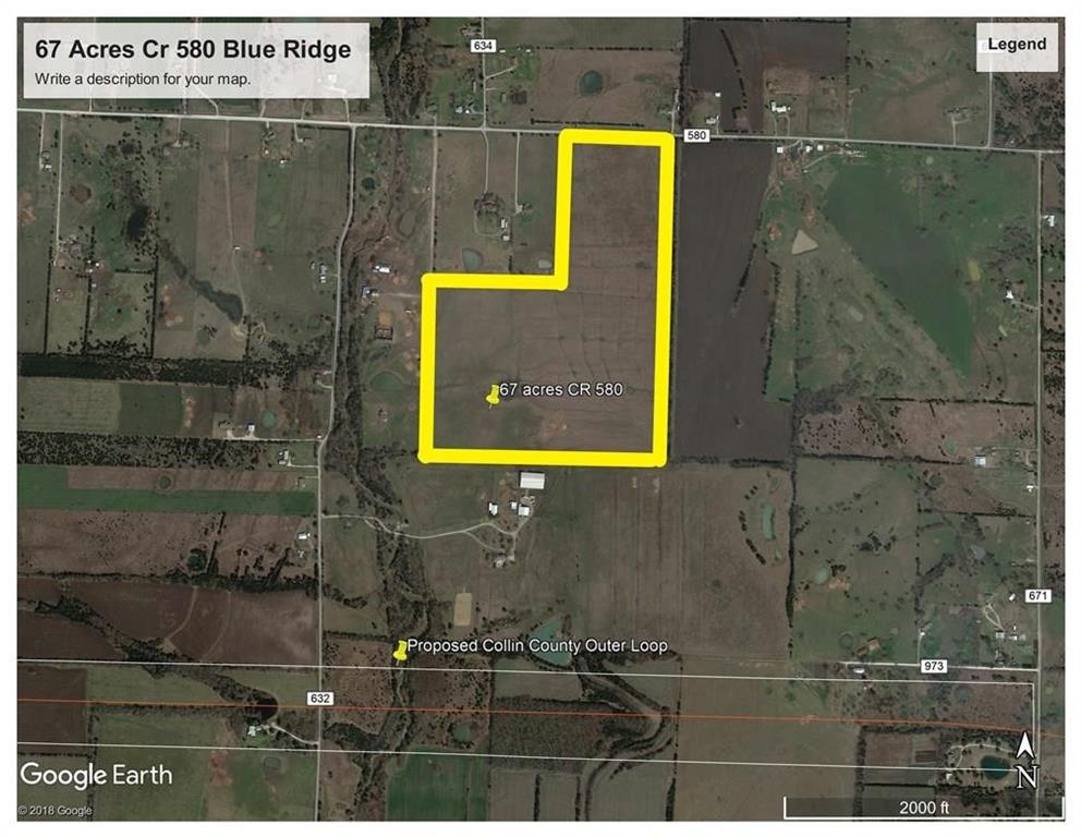 One of a Kind, GREAT INVESTMENT OPPORTUNITY! DON’T MISS OUT! Located approximately 1500 linear feet North of proposed future COLLIN COUNTY OUTER LOOP. This amazing property of 67 incredible Acres of rolling Texas prairie, currently AG Exempt and perfect for grazing, livestock, hay production + so much more. 
Water and electric available at the Road. Ideal home site with sprawling views of pond and pasture. Come make your dreams come to life. Nearly Level terrain, Few Trees, NO Floodplain. Convenient to Hwy TX-78, HWY-121, & US-380. Insatiable demand for Collin County raw acreage makes this an EXCELLENT PRIME LAND INVESTMENT.