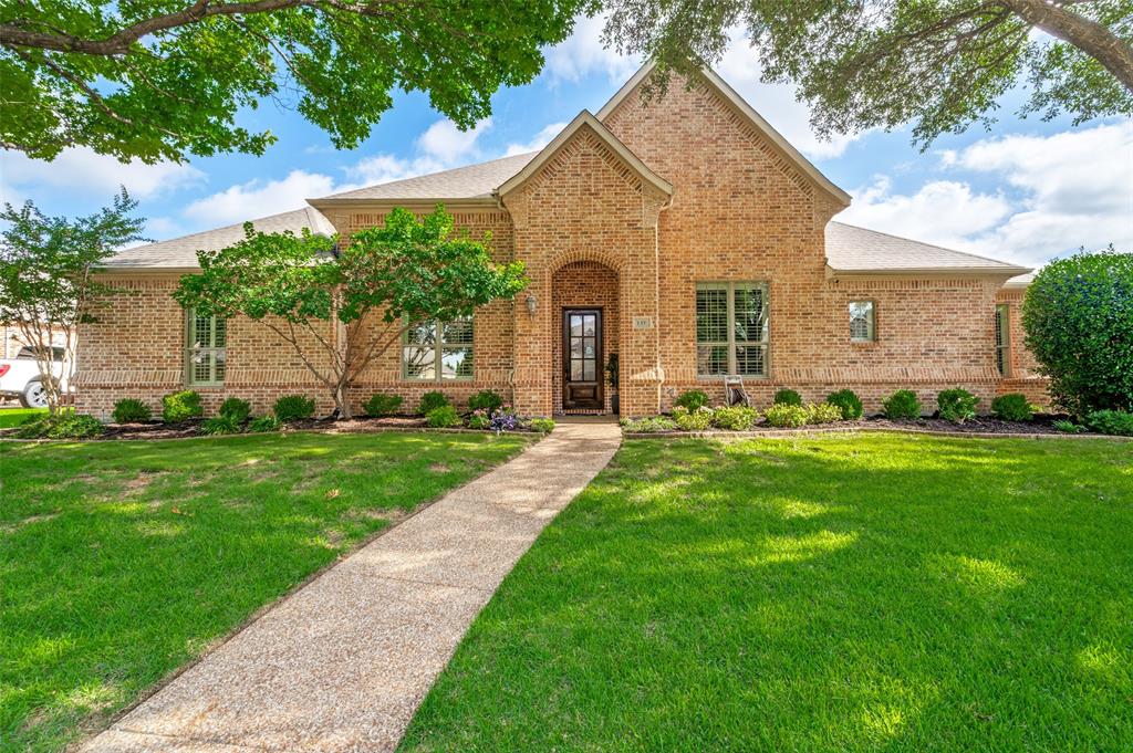 Welcome to 1331 Cedar Springs Drive, a beautifully designed one-story home nestled on an oversized .35-acre lot in the highly sought-after Lakes of La Cima community in Prosper. Offering approximately 3,595 square feet, this spacious residence features 4 bedrooms, 3 full baths, and 3 car garage with a private study that can serve as a fifth bedroom, and an expansive flex space perfect for a game room, media room, or second living area.

From the moment you enter, you'll appreciate the soaring ceilings, rich hardwood floors, plantation shutters, decorative niches, and open-concept design that creates an inviting atmosphere for both everyday living and entertaining. The chef-inspired kitchen showcases granite countertops, gas cooking, double ovens, abundant cabinetry, and a seamless connection to the spacious family room anchored by a cozy fireplace.

The oversized primary suite provides a peaceful retreat, while generously sized secondary bedrooms offer comfort and flexibility for family and guests. Situated on a large backyard lot with plenty of room for a future pool, outdoor kitchen, or play space, this home offers endless possibilities to create your ideal outdoor oasis.

Residents enjoy access to community pools, parks, greenbelts, playgrounds, and miles of walking and biking trails. Located within award-winning Prosper ISD and just a short walk to Folsom Elementary, this exceptional home combines space, functionality, and a premier location in one of Prosper's most established neighborhoods.

Experience the perfect blend of comfort, convenience, and timeless design at 1331 Cedar Springs Drive. Home is zoned for Walnut Grove HS.  Some website have it listed incorrectly.