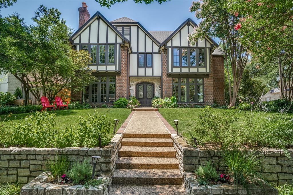 Beautiful Tudor on a 70 ft corner lot in UP! Formal living areas flank the entry.  4 beds with primary down, 3.2 baths, 4 LA, wood floors throughout, 12 ft ceilings with vaulted ceilings in the family room. Primary suite has fireplace, renovated bath with dual vanities, commodes and walk-in closets. Jetted tub, heated floors & steam shower.  Renovated island kitchen with counter seating, attached breakfast room, chef grade appliances and ample cabinets. Laundry down with chute and walk in pantry.   Vaulted beamed ceiling in the fam rm with doors to the covered patio outdoor living area. Upstairs are 3 bedrms one with an ensuite bath and the other two share a jack and jill.  Bedrm 2 includes a 6 x 9 loft with ladder access.  The game rm and bonus living area  also upstairs.  Heated pool, spa, SPORT COURT, 2 car detached garage with a side circle drive.  Lift in the garage for floored attic storage.  Lush landscaping and mature trees, walking distance to parks, Snider Plaza and schools.