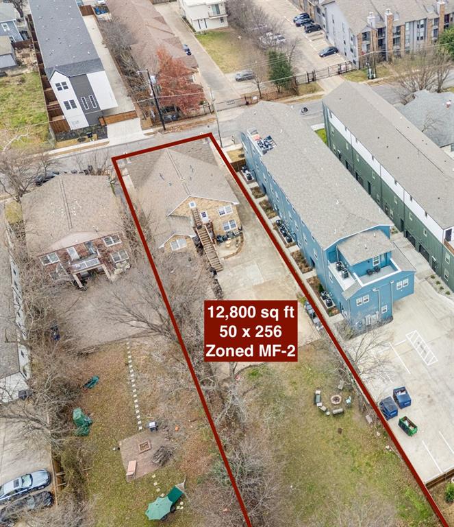 Prime opportunity to purchase 12,800 sq ft of land in East Dallas zoned MF-2 (NO historic district restrictions). Owner has plans for 9 townhomes ready to permit included in the sales price. The property currently has a Quadplex with 4 units built in 1927. Property is being sold for land value and development. No showing the existing building until a contract has been executed.