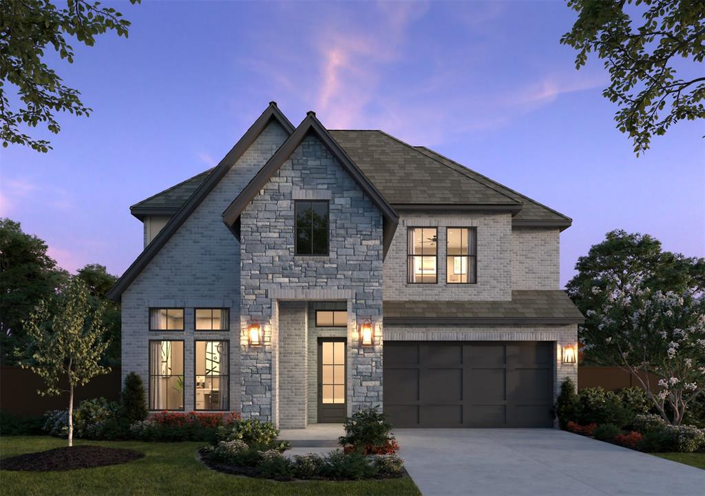 SOUTHGATE HOMES LAKEWOOD III floor plan.  Stunning 3,942 SF two-story home with 5 beds, 4.5 baths, study, game room, media room, and 3-car garage. Designer-curated finishes blend warm wood tones, elegant grays, and crisp whites throughout. Wood floors span all downstairs common areas, complemented by solid core doors and modern details throughout. The spacious living area opens to a covered patio through a dramatic 15’ sliding glass door. Gourmet kitchen features custom locally made cabinetry to the 10’ ceilings with rift white oak accents and designer color contrasts. Luxurious primary suite offers a vaulted ceiling, bay window, spa bath with freestanding tub, oversized shower with dual shower heads, linen tower, and dual closets with seasonal rods. Downstairs guest suite includes en suite bath with walk-in shower. Upstairs media room is prewired for 7.1 surround sound. Additional highlights include wet bars, built-ins, modern fireplace mantle, and mud bench off garage entry.