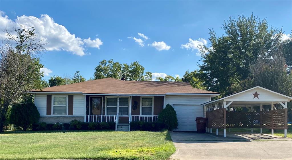 Perfect starter home or investment property that is move in ready.  This 1,218 sf home with three bedrooms and one bathroom is well maintained.  The living & dining room are open, the kitchen also has an eat-in area, the three bedrooms are all equal size.  The laundry area is just adjacent to the side door and accessible as you come in from the one car garage.  There is also a carport for extra covered parking.  A large back yard with a tool shed and storage shed and gazebo. Well established neighborhood close to schools and shopping.  ALL INFORMATION IS DEEMED RELIABLE, AND SHOULD BE VERIFIED BY BUYER AND BUYER'S AGENT.