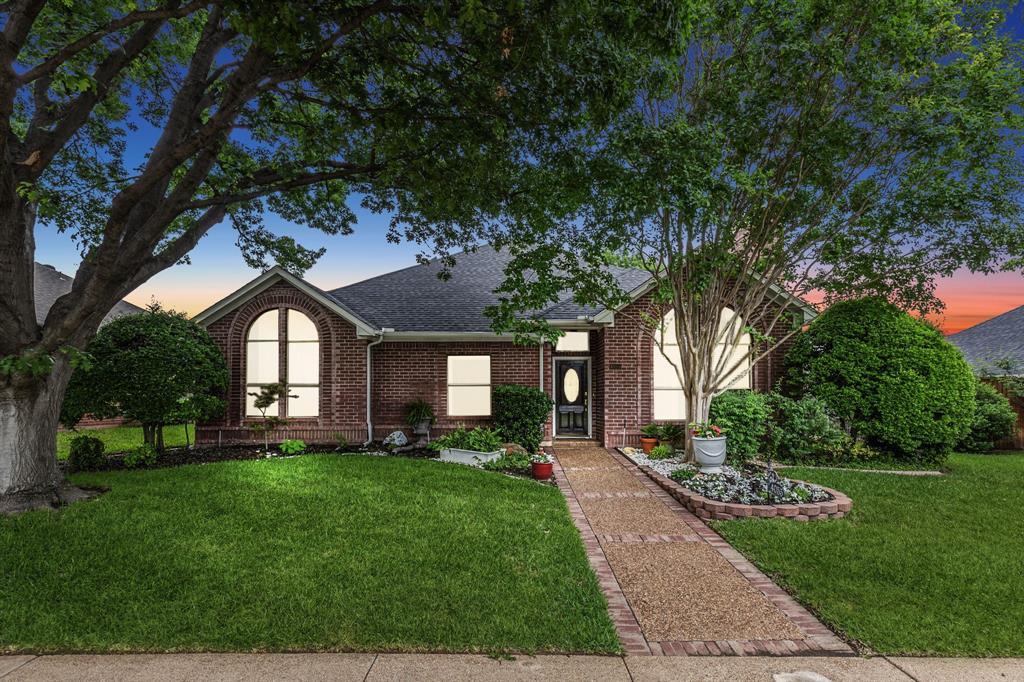 This is an exceptional price on a 4 bedroom home with 2 large living areas, 2 fireplaces, 2 dining areas and large secondary bedrooms in Plano ISD.  This home was originally built as the builders personal home so there are many thoughtful details not seen in other homes.  A Beautiful drive up on a treed interior street opens to a spacious living with stately fireplace and large dining area off the kitchen.  Updated kitchen with ample counter space, gas cooktop, double ovens, pantry and custom built ins with a custom built breakfast nook that overlooks the family room and private landscaped backyard.   Generously sized primary bedroom with ensuite and custom closet organization system.  Two secondary bedrooms are quite large and share a recently updated modern bath with walk in shower and custom designed finishes.  Expansive Glass Slider doors offer a picturesque view of the Low maintenance backyard with hardscape, perennial shrubs & flowers and an open patio area for entertaining.  Recently replaced BOB Cedar privacy fence with decorative iron gates on a nicely sized lot.  Superb location in North Dallas Platinum corridor with PLANO Schools.  Well maintained streets and mature trees that encourage neighbors to enjoy the outdoors with a quick walk to a park like pond.  Convenient quick access to DNT, 190, SRT-121,both DFW & Love Field airports and within 15 minutes to The Galleria & recently announced entertainment venues for the DALLAS STARS at Willow Bend Mall and DALLAS MAVERICKS Mid Town Valley View. Seller has priced this spacious home to allow for some cosmetic neutral paint & updates!!
