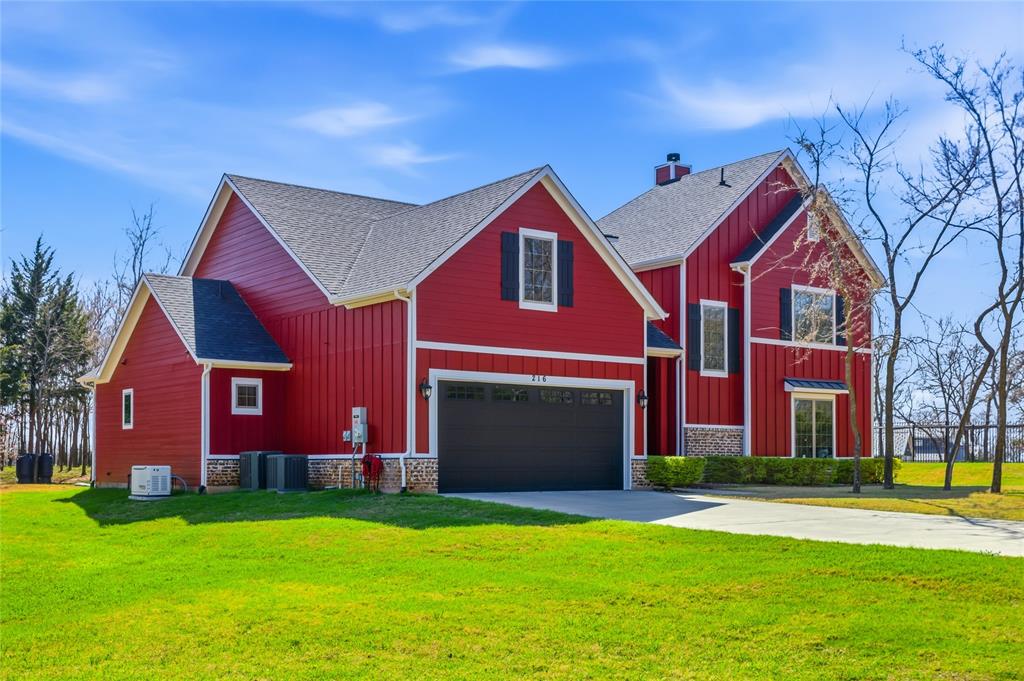 HUGE PRICE REDUCTION!!!  DON'T MISS OUT ON THIS ONE!  A ONE OF A KIND CUSTOM FAMILY LAKESIDE HOME ON 2 ACRES FEATURES 3 BEDROOMS, 3 BATHS, AND GAME ROOM. JUST A 8 MINUTE WALK TO LAKE TEXOMA!! Welcome your friends and family to a modern lake house feel with great architecture, 20 ft vaulted ceilings, wood like tile throughout the first floor & large windows with custom trim. Granite & Corian counter tops, white shaker cabinets and stainless steel appliances in this chefs kitchen. Covered back porch overlooking the heavily treed lot. The private master bedroom is downstairs. Master bath has double vanities and a tiled shower. Walk-in closet is 12x7. Split Second bedroom and full bath are downstairs. 3rd bed & full bath upstairs. Huge gameroom upstairs, could be media room or office.  The home has fresh well water, with a customized filtering system.  A whole home Generac Generator provides power in case of an outage.  There is a beautiful Greenhouse with irrigation and power, and a fertile Garden spot.  The backyard has fruit trees, peaches, pears, Plums, Fig and Mulberry.  Also several pecan trees!!  A top notch security system is in place for safety. Seller request proof of funds or lender preapproval letter prior to showing.  24 hour notice required for showings. THIS HOME HAS IT ALL!  CONTACT YOUR FAVORITE REALTOR FOR A SHOWING!  DON'T LET THIS ONE BE THE ONE THAT GOT AWAY!