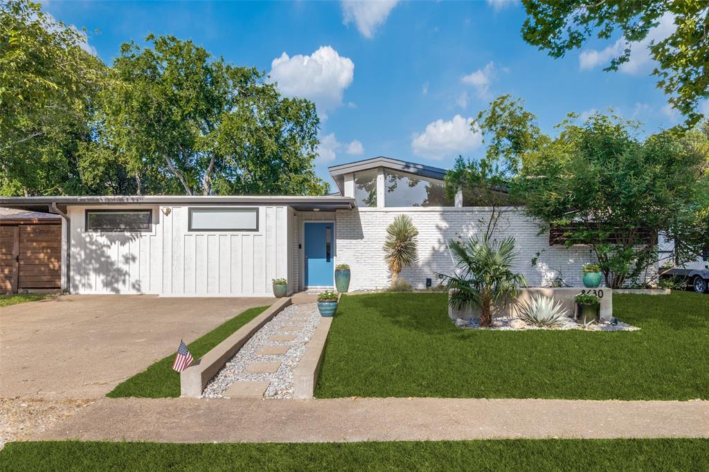 Discover the perfect blend of timeless Mid-Century Modern design and contemporary living in this beautifully updated 4-bedroom, 3-bath residence. Originally built in 1955, this home has been thoughtfully renovated to preserve its iconic clean lines while offering today’s most desirable amenities. The spacious primary suite features a walk-in closet, soaking tub, separate shower, and a private retreat feel. The remodeled kitchen is equipped with travertine-look quartz countertops, an oversized island, gas cooktop, and a vintage-style exhaust hood that complements the home’s character. Hardwood floors flow throughout the home, while remodeled bathrooms, Low-E replacement windows, fresh interior and exterior paint, and numerous modern updates provide comfort and efficiency. Multiple patios create inviting spaces for entertaining and seamless indoor-outdoor living. The beautifully updated landscaping enhances the home’s curb appeal, while the turfed backyard with a putting green offers a low-maintenance outdoor oasis. A detached back house with a full bath provides exceptional flexibility as a guest suite, home office, gym, or studio. Additional improvements include an oversized covered 20x24 rear-entry carport, roof replaced in 2020, and a newer HVAC system. Located within Richardson ISD and nestled in one of Dallas’ most celebrated Mid-Century Modern neighborhoods, this home offers a rare opportunity to own an architectural gem with style, function, and versatility.