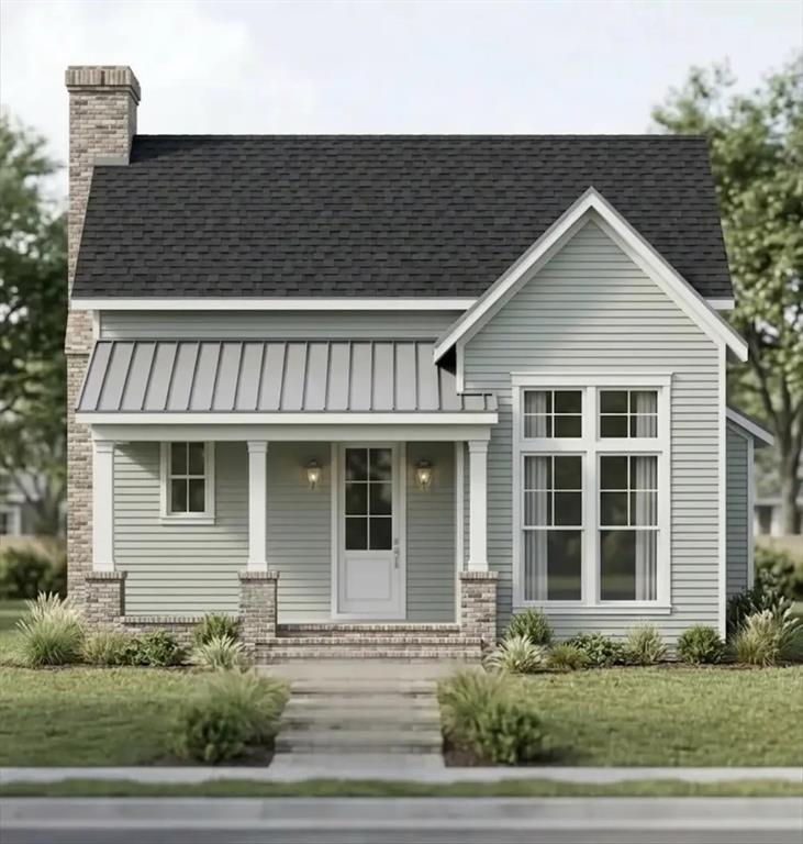 Stunning new construction by AGC Custom Homes in sought after Midtowne! This thoughtfully designed one-story gem offers 3 bedrooms, 2.5 baths, and 1,975 SF of refined living space. Soaring 16 ft flat ceilings in the living room, a dramatic vaulted primary suite, and a 42 inch wood burning fireplace create an unforgettable first impression. The chef's kitchen shines with a 36 inch gas range, apron sink, shiplap accents, and a custom island. Retreat to the spa - inspired primary bath featuring a soaking tub and floating vanity. Designer details throughout including stained beams, crown trim, and herringbone brick hearth. Enjoy covered front and back porches, a 2 car garage, and timeless brick and lap siding curb appeal. Your dream home awaits! Completion scheduled for July 2026.