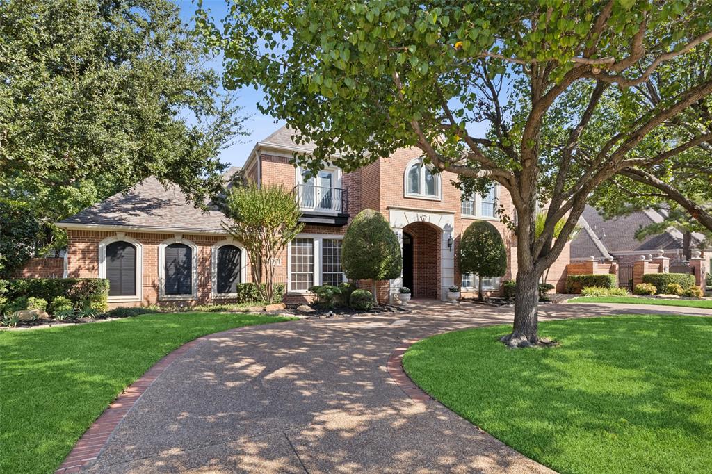 Make this stunning two-story home in the prestigious Bent Creek, Timarron community yours. Priced to sell! Featuring two living and two dining areas, this home boasts high ceilings, elegant built-ins, and floor-to-ceiling windows. The kitchen is equipped with stainless steel appliances, a prep island with sink, gas stove, double convection oven, and a walk-in pantry. It seamlessly flows into both the dining areas & the family room, making it ideal for entertaining. The first floor features the primary suite with his-and-her bathrooms & walk-in closets, along with an in-law suite. Upstairs, you'll find three spacious bedrooms, including one with an en suite, plus a game room featuring a hidden reading nook or play area. Unwind in your beautiful backyard, featuring a pool, spa, covered patio, & a convenient outdoor pool bathroom. Take in golf course views and enjoy access to walking trails, playgrounds, and tennis courts. Minutes from Highway 114, DFW Airport, Southlake Town Square, Carroll ISD, and local dining options.