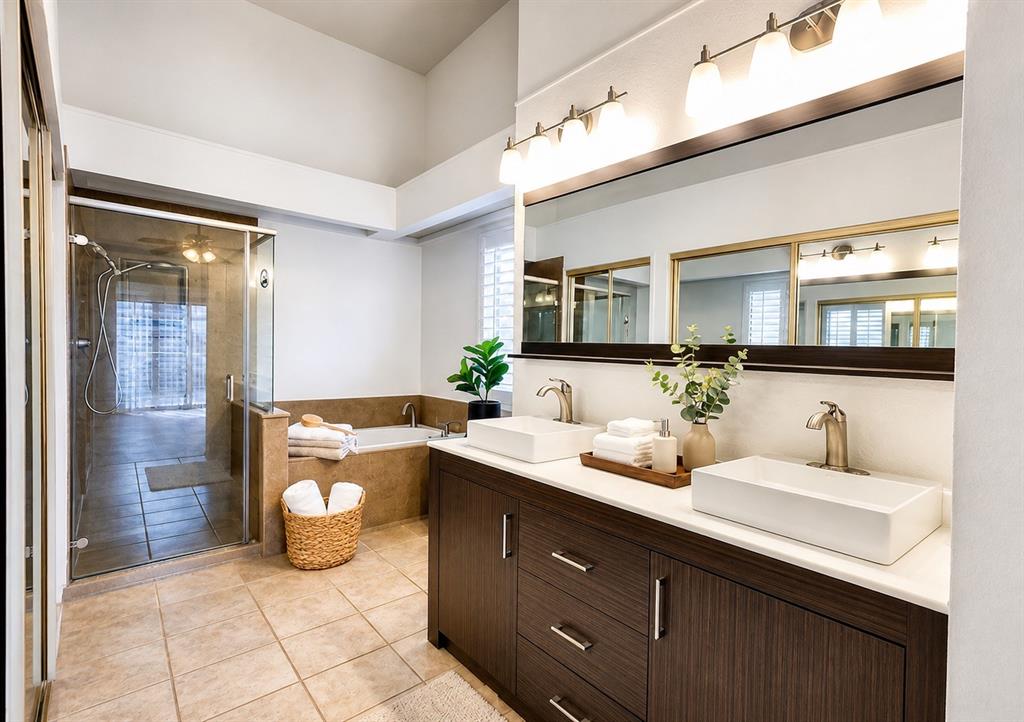 Welcome to your private retreat in the heart of North Dallas. Nestled within a quiet, well-maintained community and featuring the rare benefit of a detached private garage, this beautifully updated condo offers the perfect blend of comfort, style, and convenience.

Step inside to soaring ceilings, rich wood flooring, and abundant natural light that creates a warm and inviting atmosphere. The open-concept layout seamlessly connects the living, dining, and kitchen areas, making everyday living and entertaining effortless.

The spacious kitchen features granite countertops, ample cabinetry, generous prep space, and a charming window-lined breakfast nook perfect for morning coffee. The oversized primary suite serves as a peaceful escape with vaulted ceilings and a spa-inspired bath complete with dual vanities, a soaking tub, and a separate shower.

One of the home's standout features is the oversized private patio surrounded by mature trees, creating a rare outdoor retreat ideal for relaxing, entertaining, or enjoying quiet evenings outdoors.

Located in highly acclaimed Plano ISD, this home offers convenient access to top-rated schools, parks, walking trails, shopping, dining, and entertainment. Just minutes from Galleria Dallas, The Shops at Willow Bend, Legacy West, and major highways including the Dallas North Tollway and President George Bush Turnpike, you'll enjoy an unbeatable location with easy access to everything North Dallas has to offer.

Additional highlights include plantation shutters, abundant storage, mature landscaping, and a thoughtfully designed floor plan that maximizes both functionality and comfort.

Rarely does a home offer this combination of privacy, outdoor living, Plano ISD, prime location, and a detached garage. Whether you're a first-time buyer, downsizing, or seeking a low-maintenance lifestyle, this is an opportunity you won't want to miss. Schedule your private tour today.