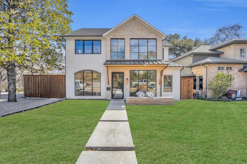 Nestled in the heart of Lakewood proper, this remarkable property built by Brandie Homes & designed by Emerson James boasts a prime corner lot location offering privacy, space, and convenience. Home features 4196 sf with five bedrooms, five bathrooms, two living rooms and a flex space. This  layout perfectly suited for both family living and entertaining. Thoughtful designer features create a timeless and sophisticated ambiance throughout.
Highlights include Wolf range, Subzero refrigerator, spacious game room, private study upstairs, and a guest suite on main floor. The prep kitchen is as functional as it is stylish while two laundry areas and extra attic storage provide added convenience. Step outside into your backyard oasis complete with a SPARKLING POOL and turf game area. This home embodies the optimal blend of timeless charm and modern elegance all within steps of White Rock Lake, lush parks, and Lakewood’s renowned dining and shopping.
