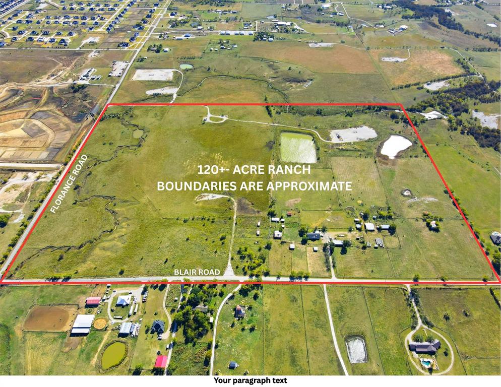 Investor and Developer dream this stunning 120 Acre ranch and homestead in the growing city of Northlake ready for you to continue the ranching dream or a great investment to possibly develop or hold.  A family homestead this ranch has been worked by multiple generations and features a 3 bedroom 2 bath home, multiple barns, cross fenced pens, sheds, round pen, livestock loading and treatment facilities, hay production, multiple ponds and cross fenced pastures.  Currently has an Agricultural Exemption and is used for hay production and livestock.  Over 4500' of county road frontage on Florance Road and Blair Road opens up endless opportunities for the developer and investor as Northlake continues to grow and this is in the heart of it all.  Just minutes to I35W, Denton and coming soon just a short drive is the first Denton area HEB and a Northlake Tom Thumb.  Value is in the land and road frontage!