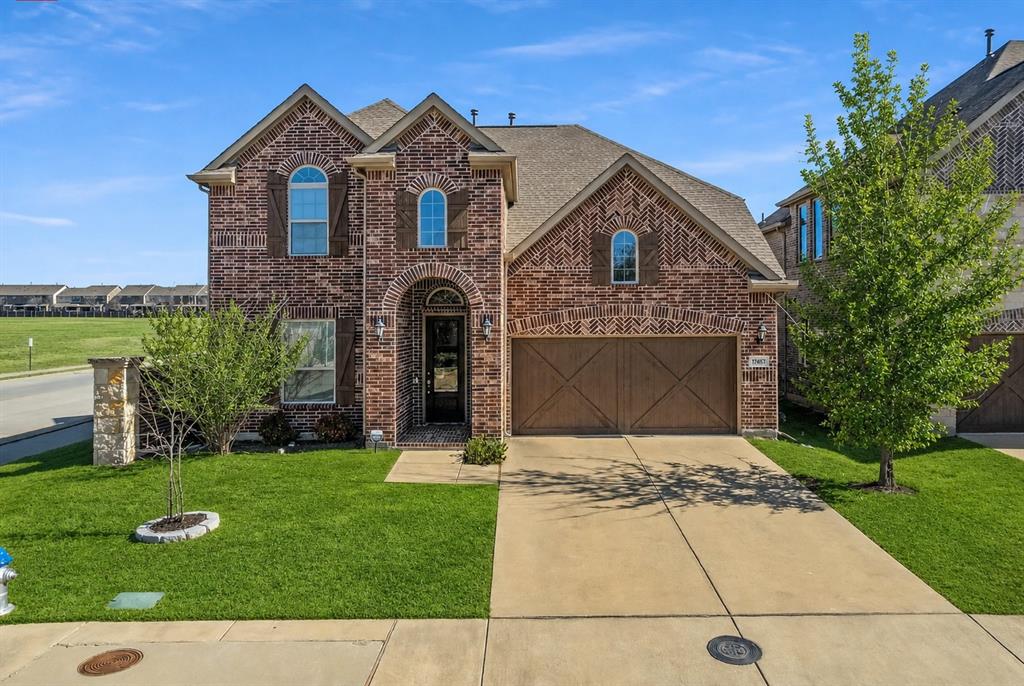 Stunning two-story corner-lot residence, perfectly positioned with a desirable west-facing orientation. A grand entry welcomes you with soaring ceilings, setting the tone for the home’s impressive scale and elegance. The formal dining room offers the perfect setting for memorable gatherings, while the expansive family room showcases a beautiful floor-to-ceiling tile gas fireplace and seamless flow into the gourmet kitchen. Designed for both everyday living and entertaining, the kitchen features an oversized island ideal for meal prep, gas cooktop and oven, abundant cabinetry, and a sunny breakfast nook. The private primary suite on the first floor serves as a luxurious retreat, complete with a spa-inspired ensuite bath featuring dual vanities, a garden tub, separate shower, and spacious walk-in closet. A secondary bedroom on the main level provides flexibility for guests or multigenerational living. Upstairs, enjoy endless entertainment possibilities with a large game room, dedicated media room, and two additional bedrooms. Relax in the covered patio overlooking a generously sized backyard with ample space to play, or host unforgettable gatherings. The property is also served by highly regarded public and private schools. University Place is a 163-acre master-planned community with resort-style amenities including a pool, amenity center, playground, dog park, and more. Quick access to George Bush Turnpike, Dallas North Tollway, and Central Expressway, making commuting simple and efficient, just minutes from University of Texas at Dallas. Dallas Love Field Airport and DFW International Airport are approximately 30 minutes away, providing convenient travel access.