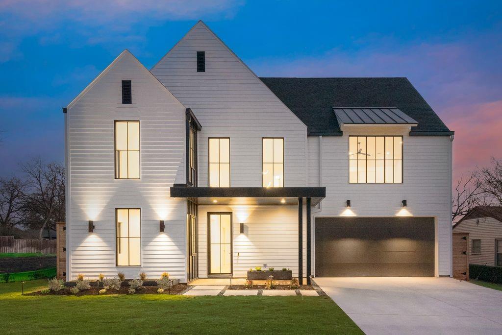 Another captivating build by Lardner Group Development holding thoughtful design and execution! Customized Scandinavian Inspired Modern Farmhouse nestled in Dallas' well established Midway Hollow. Enter through custom 9' front door to the open front entry holding a custom chandelier, elegant white oak stairway leading to guest rooms, playroom and media room. The elegant art niche greets you and your guests. The opposite side holds a home office with chandelier, built in book shelves and closet for storage. Beyond the vestibule, entering the great room you will encounter 20' peaked ceilings and a grand fireplace. The kitchen, open to the great room offers elegance and a clean modern style with its oversized island, white oak cabinetry and vent hood, walk-in pantry and stunning custom lighting. An oversize dining space featuring fantastic windows and breathtaking custom lighting offers a recipe for your dream dinner party.