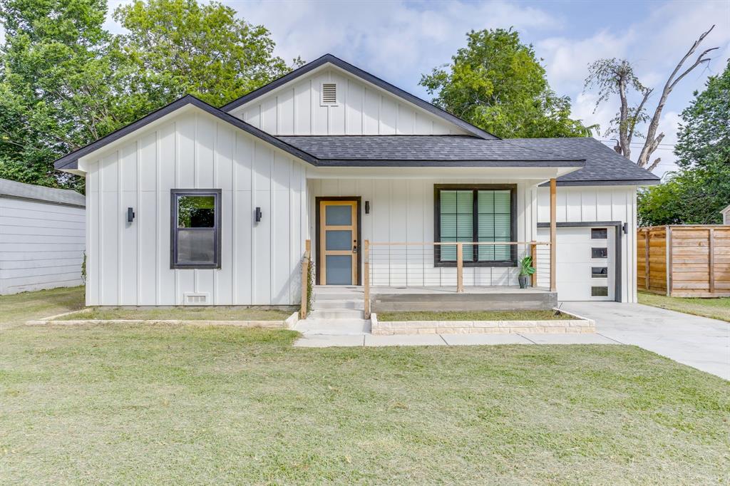 This cute home was rebuilt from the ground up in 2025. This 4-bedroom, three full bathroom home is light and bright, offering a modern living experience in one of Fort Worth's coveted neighborhoods. White oak luxury vinyl plank flooring throughout all living areas, bedrooms. The primary suite has wood coffered ceilings, ensuite bath with separate shower and free-standing soaker tub, double vanity. Two additional full bathrooms, making this home ideal for families or roommates. Large kitchen open to the living area, with quartz waterfall counters, white shaker cabinetry, pot filler, and a big walk-in pantry. Spacious utility room. One car garage with electric vehicle charging. Nicely fenced, secure back yard. Less than 2 miles to TCU, 10 minutes to downtown. Property being sold AS-IS. Seller financing is available for qualified buyers.