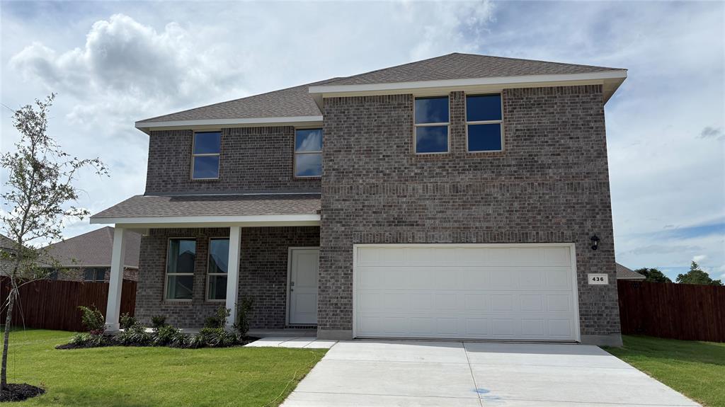 Complete and Move-in Ready! Beautiful new D.R. Horton home in the Saratoga community located in Granbury and Granbury ISD! The two-story Greenville floorplan Elevation A, offers 4 bedrooms, 2.5 bathrooms, a game room, and a 2-car garage with an open-concept layout designed for both everyday comfort and entertaining. The first floor features a spacious family room, dining area, and modern kitchen that blend together seamlessly, creating an inviting space for gatherings. The chef-inspired kitchen includes quartz countertops, 36” upper cabinets with crown molding, stainless steel appliances, electric range, stainless steel drop-in sink, a center island, and a walk-in pantry. Upstairs, the floorplan includes a large game room and secondary bedrooms for added privacy. The private primary suite features an en-suite bath with dual quartz vanities, a 5-foot oversized shower, and a walk-in closet located off the bathroom. The secondary bathrooms include quartz vanity tops, and luxury vinyl plank flooring is installed throughout all main areas and wet zones for durability and easy maintenance. Built with energy-efficient construction and equipped with America’s Smart Home Technology, this home also includes exterior upgrades such as a covered back patio, full sod, sprinkler system, privacy fencing, and professional landscaping. Residents of Saratoga can enjoy two parks within the community, along with convenient access to Highway 377 and Saratoga Blvd. A short drive leads to Lake Granbury, perfect for boating, fishing, and enjoying Granbury City Beach Park. The community also offers proximity to HEB grocery, local restaurants, Harbor Lakes Golf Club, and Motor Sport Ranch.