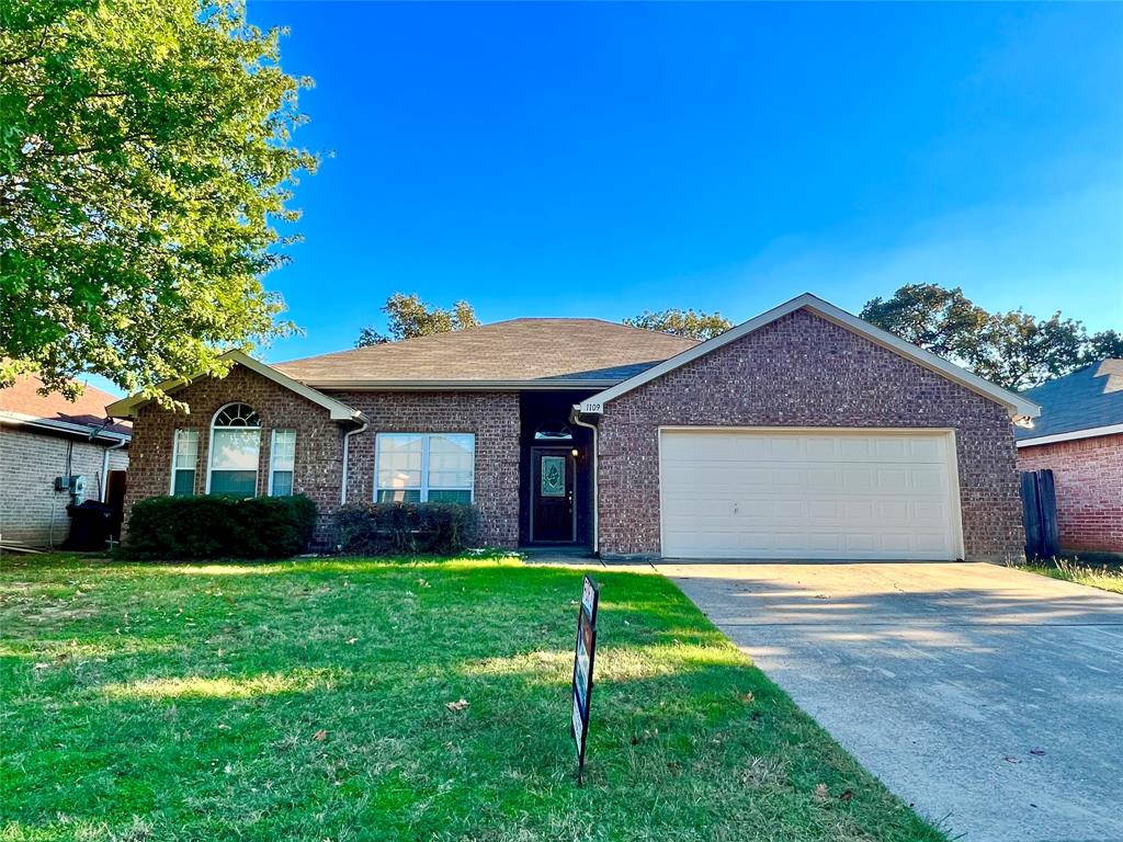 Great home with desirable schools. Legacy High School. Spacious kitchen and dining open to living room. Breakfast bar. Lots of cabinets and countertops. Living room boasts fireplace and vaulted ceilings. Fenced yard with patio. 
Ready for move in.