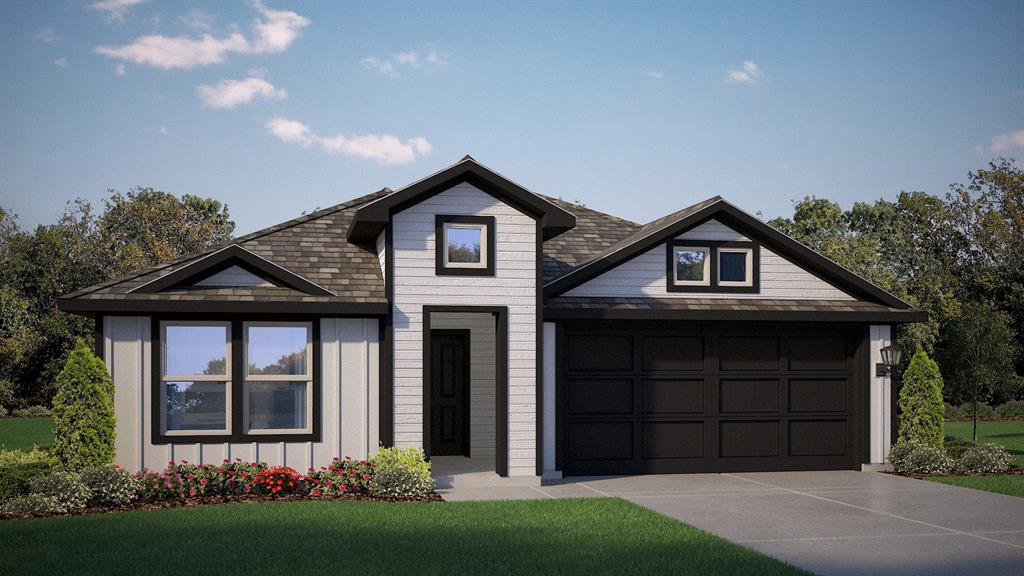 Welcome to D.R. Horton's Fabulous new community of Dry Creek in Bridgeport and Bridgeport ISD!! LOW TAX RATE and NO MUD or PID!! This beautiful Lakeway floorplan, elevation Y, has an estimated Fall completion and offers approx 2,037 square feet of living space spread across 4 bedrooms, a Study and 3 full bathrooms. As you enter the spacious foyer you'll see one bedroom and the study, with the second full bath between them, at the front of the home. Passing through the foyer, you'll find yourself in the grand combination dining room, kitchen, & living room.  The Lakeway kitchen offers granite countertops, stainless steel appliances with gas cooking range, a corner walk-in pantry and a large kitchen island that faces the living room. The living room is wide open and perfect for entertainment. Located privately off the dining room are the remaining secondary bedrooms and a third full bath.  The private main bedroom is located at the back of the home and features a spacious en-suite bathroom, complete with walk-in closet, and spacious walk-in shower with ceramic tile surround. Additional features include: tankless water heater; Luxury vinyl flooring at Entry, Hallways (per plan), Kitchen-Breakfast, Utility and Bathrooms; and, full yard sod, landscaping and irrigation.  This home includes our America's smart home base package. Using one central hub that talks to all the devices in your home, you can control the lights, thermostat and locks, all from your cellular device. Situated conveniently near Highway 380, Dry Creek provides easy access to key roads, making it ideal for commuting and exploring the surrounding areas.