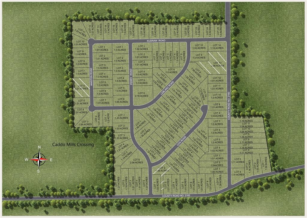 Come see these beautifully developed 1 plus acre lots in upcoming Caddo Mills. These have house pads already on each lot. Upgraded utilities are at the road. Phase 1 of a beautiful development that will have pickleball courts, a park, and walking trail. Plat is filed and ready to go. Hurry and gets yours today!  THE FIRST 5 LOTS SOLD WILL BE FOR $119,000, ALL LOTS SOLD AFTER WILL BE AT $129,000. All information about the development including the deed restrictions and recorded plat can be found at this website www.fieldsideco.com then go to the Developments tab then to Caddo Mills Crossing.