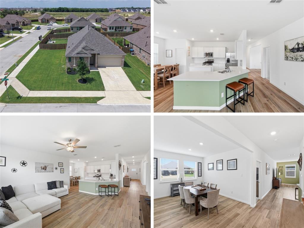 Impeccably maintained and showing like new, this exceptional 2023 home is located in the highly sought-after Sendera Ranch master-planned community in Haslet, TX. Situated on a spacious corner lot of nearly a quarter acre, this move-in-ready home features one of the builder's most desirable split-bedroom floor plans, offering 4 bedrooms, 2 full baths, a versatile flex room, and nearly 2,000 square feet of thoughtfully designed living space in the acclaimed Northwest ISD.

The bright, open-concept design is enhanced by soaring ceilings and luxury vinyl plank flooring throughout the main living areas. At the heart of the home, the kitchen features quartz countertops, a gas range, built-in microwave, breakfast bar, and an oversized walk-in pantry. Every bedroom includes its own walk-in closet, while the thoughtfully designed split-bedroom layout provides added privacy for each bedroom. The spacious primary suite offers a relaxing retreat with dual vanities and a well-appointed ensuite bath with walk-in closet.

Enjoy outdoor living from the covered front and back patios overlooking the fully fenced backyard. Additional features include smart home technology, over 12 inches of attic insulation for enhanced energy efficiency, a sprinkler system with rain and freeze sensors, and a 2-car garage with extra workspace and direct access into the home.

Residents of Sendera Ranch enjoy outstanding resort-style amenities, including four community pools, five playgrounds, a clubhouse, two soccer fields, two baseball fields, basketball courts, a hockey rink, fishing ponds, and miles of scenic walking trails.

Offering modern finishes, energy-efficient features, and an unbeatable location in Haslet, TX, this beautifully cared-for home is ready for its next owner. Schedule your private showing today and text with questions.