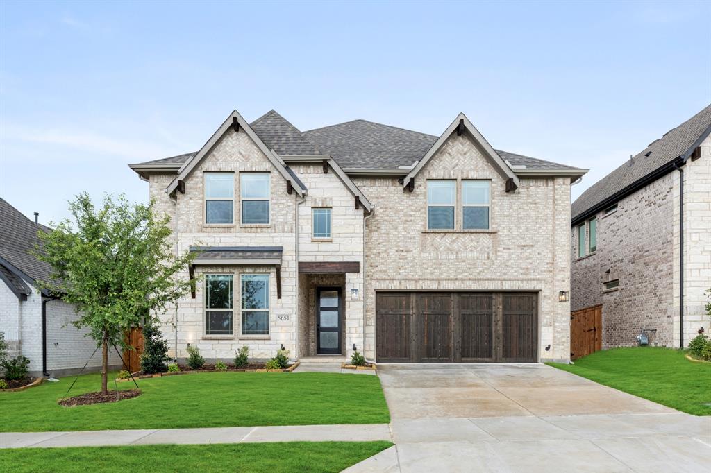 NEW! NEVER LIVED IN! This Rose II by Bloomfield Homes is a thoughtfully crafted 5 bedroom, 4 bathroom two-story home offering space, style, and elevated finishes from the inside out. The home makes a bold first impression with its upgraded brick façade, bricked front porch, cedar garage door, deep garage, and 8' front door, all beautifully framed by double flood lights and front uplights. Step inside to discover wood floors flowing through the main living areas and natural light pouring into a bright, open layout. A study near the kitchen that features glass doors, 8' interior doors on the first floor. The Family Room features a soaring ceiling and is wired with LED lighting upgrades for a clean, modern ambiance. At the center of the home, the Deluxe Kitchen combines design and function with quartz countertops, a drop-in gas cooktop, upgraded sink, designer backsplash, pot and pan drawers, pull-out trash bin, and stylish pendant lighting above a large island—perfect for gatherings and daily meals. The Primary Suite is tucked at the rear for privacy, featuring a garden tub, a separate shower and a walk-in closet, large windows, a relaxing window seat, and a spacious ensuite bath with dual vanities. Upstairs, a Game Room and Media Room offer space for entertaining and relaxing, while 3 additional bedrooms—including a Jack-and-Jill bath setup—give everyone room to spread out. Extra perks include upgraded stair railings, gutters, a tankless water heater, a 220V outlet for EV charging, and a second walk gate to the backyard, adding convenience and function to your outdoor living space. Schedule your private tour today and experience the Rose II—where smart design meets refined living.