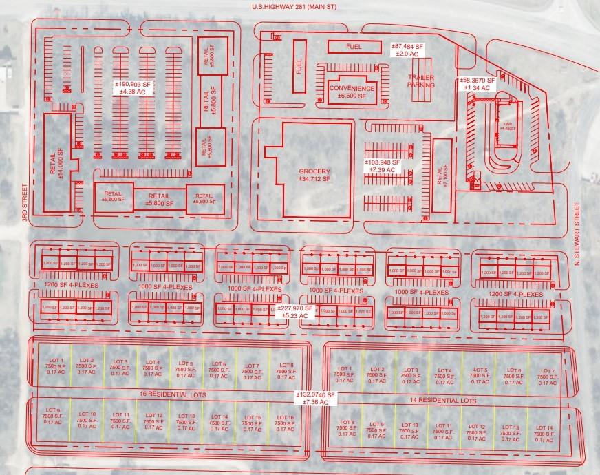Over Seventeen Acres at Under Six Per SF, at the intersection of Hwy 281 and FM 148 in Jacksboro.  This is some of the most Highly Visible, Desirable and Potential Mixed Use and Flexible Land in Jack County with close proximity to a major hospital, restaurants, car dealership, a bank and so much more.  This listing includes the smallest and the largest of three lots which when combined will total approximately 23.95 acres for future commercial, and potential for mixed use.  Please also look at adjacent property listings for expanded acreage availability and uses.
