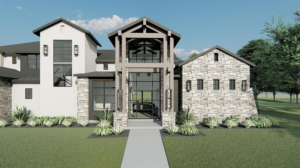 Tucked within the quiet enclave of Samantha Springs Estates, this newly custom residence offers privacy and refined design. Set on a tree-filled acre lot, the home feels both expansive and protected — a peaceful retreat surrounded by mature trees. Inside, natural light defines the experience. Steel and glass doors and windows, wide-plank white oak floors, wood-beamed ceilings, and a soft, organic palette create a home that feels warm, grounded, and elegant. Open floor plan invites connection while still allowing each space to breathe. The gourmet kitchen is designed for both everyday living and entertaining at scale. Wolf and Sub-Zero appliances, a center island, custom cabinetry, and quartz countertops come together in a space that is as beautiful as it is functional.
Study offers a quiet place to work or retreat, a rich color palette, and views from an expansive window. The primary suite is a sanctuary with room for additional seating. Spa-inspired bath features oversized vanity area with custom mirrors and elegant lighting, a frameless glass shower wrapped in custom tile, and a freestanding soaking tub. Two expansive walk-in closets with custom built-ins complete the suite. Downstairs, an oversized flex space serves beautifully as a game room featuring a bar and a fireplace. Just off the game room is a media lounge and a full AV closet. The guest suite on the main level accommodates a king-size bed and seating area, with a large walk-in closet and private bath. Upstairs, a spacious game room provides a perfect retreat, accompanied by three additional bedroom suites, each with its own en-suite bath. Oversized covered patio invites year-round enjoyment, complete with a grilling station featuring a Coyote grill. The backyard offers a backdrop of mature trees and room for a large pool with room left over for plenty of play yard.