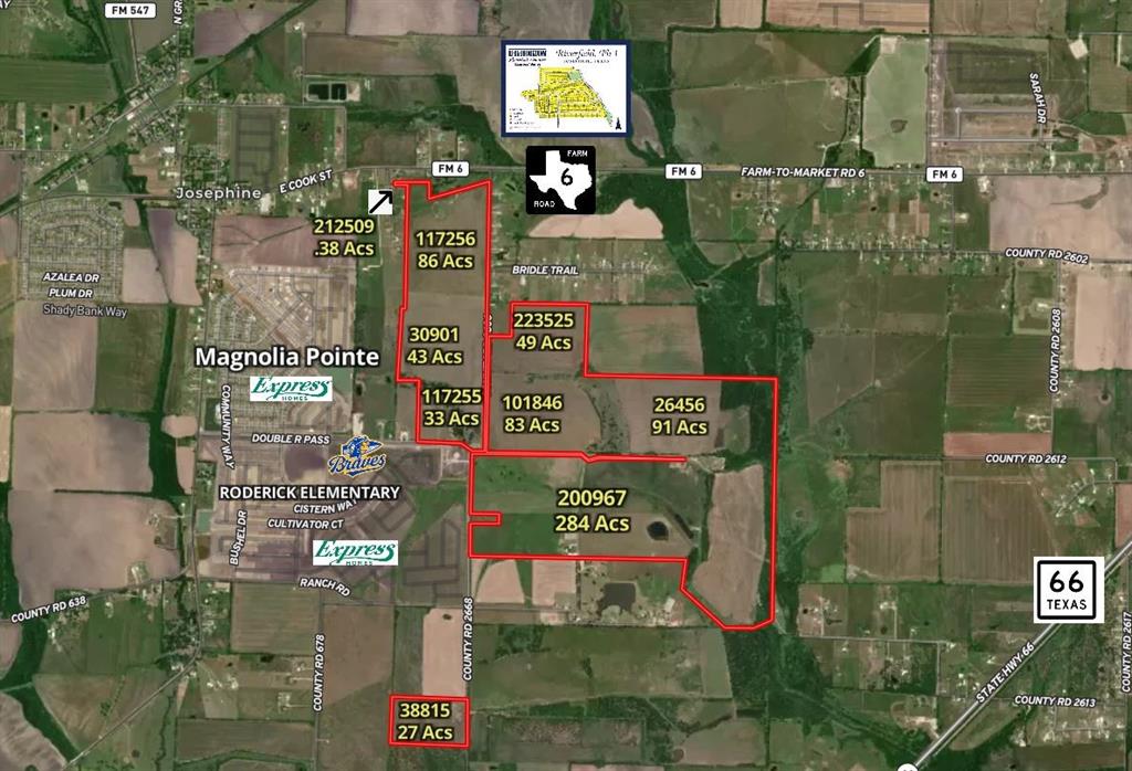 700 acres located just outside of Josephine, Texas within Hunt County. Located just off FM 6 between the neighborhoods of Magnolia Pointe and Riverfield. Prime for development with an approved MUD that is in place. There is a 16 in. water line that is located on Cr 2606 in which the City of Josephine will need to be contacted for details regarding water service. There is a gorgeous home with a large entertaining space, covered parking, a guesthouse, infinity pool and a pickleball court. This home would make a great amenity center for the development or a wonderful weekend retreat to use prior to development. Josephine was the #1 Fastest Growing City in Texas for 2022 and Caddo Mills was #3. Land opportunities like this are getting harder and harder to find.  Property is 7 miles from Royse City and I-30, 7 miles to Hwy 78 Community ISD.  3541 Cr 2606 Caddo Mills for GPS.