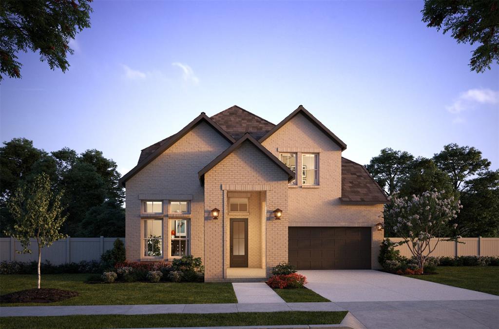 NORMANDY HOMES DELACROIX floor plan.   This beautifully designed East-facing, two-story Delacroix home features solid surface flooring throughout the first-floor common areas and an open-concept layout ideal for modern living. The upgraded kitchen showcases a gas cooktop, oversized island, tons of storage and flows seamlessly into the dining area and family room. Soaring open-to-below ceilings in the family room create a bright, airy atmosphere and connects to the upstairs game room overlooking the space below. The first floor includes a private secondary bedroom with an en-suite bath, along with a convenient half bath for guests. The large owner’s retreat offers a spa-inspired bathroom and a peaceful escape. With 2 additional bedrooms and 2 bathrooms upstairs, a private study on the main level, and a media room, this home combines comfort, style, and functionality for everyone!
