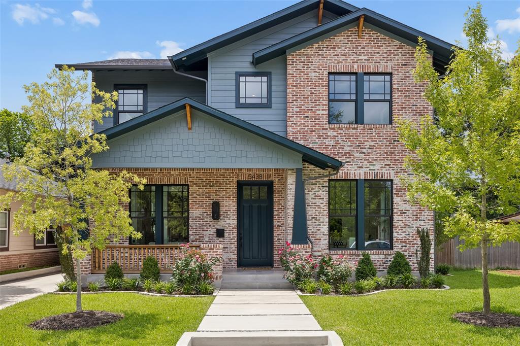 Welcome to 5438 Bonita. Crafted with intention and designed for modern Dallas living, this NEW-Construction Craftsman-style home blends timeless architectural character with refined, contemporary finishes. From its inviting curb appeal to its thoughtfully curated interiors, every detail reflects quality, comfort, and livability in one of the city’s most desirable, walkable neighborhoods, Vickery Place. The light-filled interior features hardwood floors, custom cabinetry, designer quality finishes and a layout ideal for everyday living and entertaining. The kitchen anchors the home with a striking oversized island, premium appliances, large wine fridge, pot filler, under cabinet lighting, prep kitchen and large walk-in pantry with abundant storage. You'll find a large gameroom with built in cabinetry and a fitness studio space on the upper level. The spacious primary suite is a true retreat, complete with a spa-like bath featuring a freestanding soaking tub, expansive walk-in shower and spacious closet with built-in shelving, drawers and a vanity area. Outdoors, enjoy a beautifully designed backyard with full landscaping, turf and a private putting green, creating a low-maintenance oasis perfect for entertaining, play, or relaxation. A covered outdoor living area with fireplace and grill extends the home’s livability year-round. An electronic gated driveway leads to epoxied garage and provides generous parking space. This home offers unbeatable proximity to walkable restaurants, coffee shops, boutiques, parks, and major thoroughfares—making it easy to enjoy the best of city living while coming home to a quiet, residential setting.