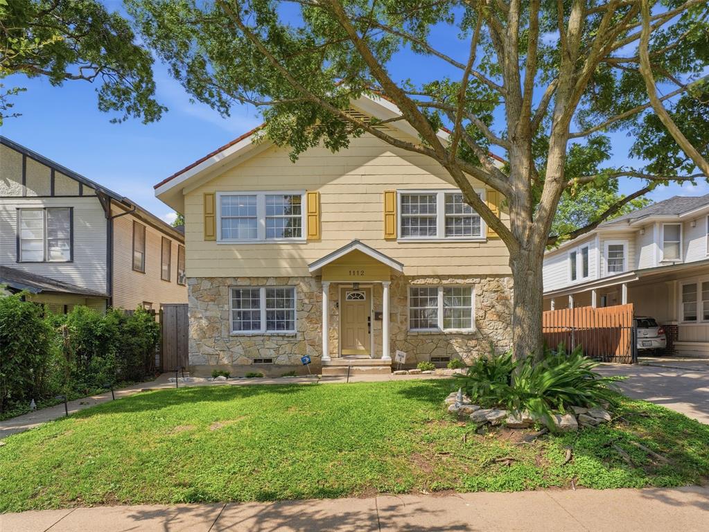 Welcome to 1112 Kings Highway in historic Oak Cliff - a rare property with flexibility, charm, and income potential all in one.  The property includes a two-story main house along with an attached two-story carriage house featuring two separate living spaces. The main house underwent a major kitchen renovation in 2024 with new cabinetry, quartz countertops, updated lighting and plumbing fixtures, new appliances, and hardwood flooring throughout. Additional updates include a new downstairs HVAC system and new metal ductwork completed in 2025. The property has also been thoughtfully updated with Wi-Fi-enabled lighting and dimmers, smart temperature controls, wifi smoke and CO2 detectors, solar-powered exterior cameras, new fencing and gates for added privacy, and separate tenant access points. There is also plenty of room in the backyard, with the owners having explored the possibility of building an additional ADU. For the carriage house, the downstairs studio is occupied by a long-term tenant, and the upstairs one-bedroom, one-bath unit is currently being used as a fully furnished mid-term rental for traveling medical professionals. Updates to the carriage house include: new HVAC systems installed in each residence in 2024, updated kitchen and electric fixtures, quartz countertops, and plumbing. A new electric sliding alley gate allows secure car access for tenant entry. The apartments share a laundry space. This setup and layout is PERFECT for occupying the main house and using the other house as either an office, gym, separate rental units, multigenerational living, or occupying everything. Highest and best use for an investor or someone looking to generate income would be for a house-hacker looking to occupy the studio or one bedroom and lease out the other two units. One of the few walkable neighborhoods in DFW, Kings Highway Conservation District is 3 blocks from the restaurants, bars, shops and cafes as well as a short drive to Bishop Arts District!