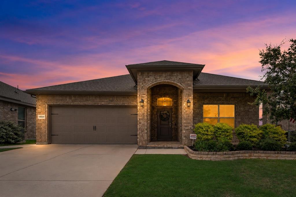 Welcome to this beautifully maintained home in the highly sought-after Northstar community in Haslet! Located at 14504 Bootes Dr., this charming 4-bedroom, 2-bathroom home offers a perfect blend of comfort, style, and functionality. Step inside to an inviting open-concept floorplan designed for both everyday living and entertaining. The main living areas feature durable wood-look tile, while the bedrooms offer cozy carpet for added comfort. The spacious living room is filled with natural morning sunlight and stays comfortably shaded in the afternoon, creating a warm and inviting atmosphere throughout the day. The kitchen is thoughtfully updated with upgraded cabinet hardware, modern drawer pulls, and stylish lighting, making it both functional and visually appealing. The private primary suite offers a relaxing retreat with an ensuite bath featuring a walk-in shower and a generously sized walk-in closet.
Enjoy outdoor living in the beautifully landscaped backyard, complete with concrete flowerbeds and a drip irrigation system in both the front and back yards for easy maintenance. The covered patio with ceiling fan and extended patio space is perfect for relaxing or entertaining. Additional exterior features include full gutters, French drains along the sides of the home, and an 8x8 Tuff Shed for extra storage.
Inside, you'll also appreciate practical upgrades like plywood flooring in the attic, offering enhanced storage space and accessibility. Washer and dryer convey, adding even more value and convenience for the next owner. Residents of Northstar enjoy exceptional community amenities including a clubhouse, resort-style pool, parks, playgrounds, and scenic greenbelt walking and biking trails. This move-in ready home combines thoughtful upgrades, low-maintenance living, and a fantastic location — don’t miss your opportunity to make it yours!
