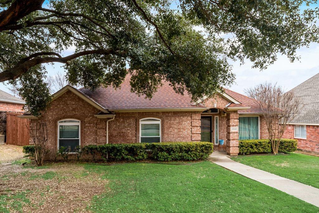Beautiful home in Plano ISD! NO HOA. Located near Bob Woodruff Park, walking distance to Cottonwood Creek Greenbelt playground and trail, and Pecan Hollow golf course. New windows installed 2023. 4 bedrooms and a bonus room to use for a craft room or office. Garden tub in master bath and plenty of counterspace and island. Open floor plan for entertaining and wood burning fireplace make this a must see. No carpet, tile and wood laminate throughout. Partially covered patio and conveniently located for access to I90 and 75.