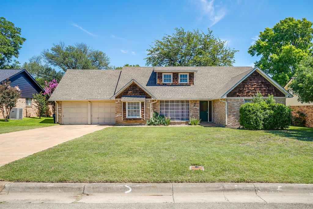 Welcome to 3816 Wilkie Way, a spacious two-story home nestled in established Wedgwood neighborhood in South Fort Worth. Offering approx 2,218 square feet of living space on a generous 0.31-acre lot, this 1964-built residence is filled with character, charm, and incredible potential. Surrounded by mature trees that provide abundant shade and a peaceful, private atmosphere, the property enjoys inviting curb appeal and a serene setting ideal for outdoor living. Inside, the home features 4 bedrooms and 2.5 bathrooms, with 2 bedrooms conveniently located downstairs and 2 upstairs, creating flexible living arrangements for families, guests, multigenerational households, or those needing a dedicated office or hobby space. The functional floor plan is designed for both everyday living and entertaining, offering comfortable living areas on the main level as well as an additional upstairs living room that provides versatility for a game room, media room, second family room, or home office. Large windows invite natural light throughout the home, highlighting the spacious rooms and practical layout while offering endless opportunities for personalization. The expansive backyard offers ample space for gardening, recreation, pets, play, or future enhancements, while the mature trees create a beautiful canopy that enhances both the enjoyment and appeal of the property. Conveniently located near schools, parks, shopping, dining, and everyday amenities, this home combines a desirable location with generous space and timeless appeal. With a few updates and repairs, this One Owner home presents an outstanding opportunity for homeowners or anyone seeking a home with solid bones and room to build equity. Whether you're looking for space to grow or the chance to create your dream home with upside potential in a well-established Fort Worth neighborhood, 3816 Wilkie Way offers comfort, flexibility, & a rare opportunity to transform a classic property into something truly special.