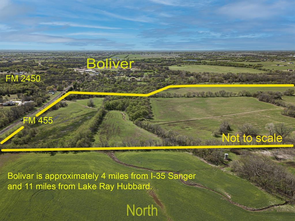 *11 MILES FROM LAKE RAY ROBERTS & 4 MILES FROM BOLIVER*AG EXEMPT*SOME OF PROPERTY LOCATED IN FLOOD PLAIN*APPROXIMATELY 8-10 ACRES NOT LOCATED IN FLOOD PLAIN*CURRENTLY USED FOR HAY PRODUCTION*OWNER HAS A CURRENT LEASE IN PLACE UNTIL 02-28-2024*LAND PRODUCES APPROXIMATELY 200 BALES OF HAY PER YEAR & SELLS AT APPROX $100 PER BALE*RECENTLY FERTILIZED*HEAVILY WOODED-TIMBER*THREE OIL PUMPS ON PROPERTY, ALL ARE OLD & NON PRODUCING FOR OVER 30 YEARS*3 DEER STANDS*3 FEEDERS, SELLER MAY LEAVE ONE OF DEER STANDS, BUT ARE CONSIDERED EXCLUDED FROM SALE*DEEP WATER WELL TO THE TRINITY*CLEAR CREEK WATERLINES RUN BY PROPERTY*BOLIVER WATER IS PUBLIC WATER PROVIDER*MINERAL RIGHTS ARE NEGOTIABLE, MOST OF THE MINERAL RIGHTS ARE OWNED BY ANOTHER PARTY*SEE SURVEY ON NTREIS*DRONE VIDEO SET TO MUSIC AVAILABLE ON VIRTUAL TOUR LINK*SEE UPLOADED TAX RECORD*