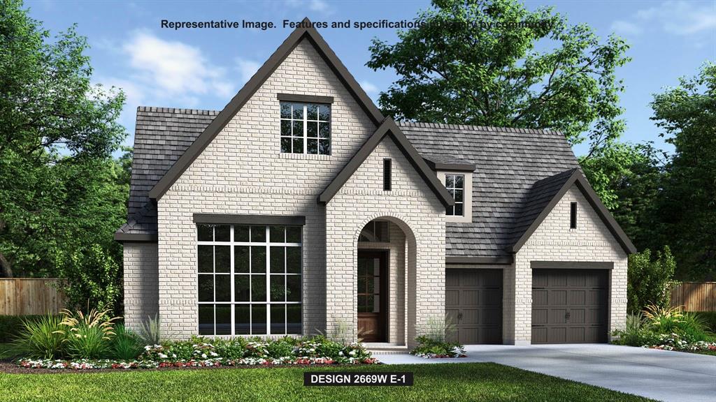 A welcoming front porch opens into an extended entryway boasting a 12-foot ceiling. French doors open into the private home office which features three large windows. Down the hallway you pass the secondary bedrooms which feature walk-in closets and a shared bathroom. As you step into the dining area you are greeted with ample natural light. The family room boasts a wall of windows, a wood mantel fireplace, and tall ceilings. The kitchen hosts an island with built-in seating, a 5-burner gas cooktop, and a corner walk-in pantry. The primary bedroom hosts three large windows and convenient access to the utility room. The primary bathroom has dual vanities, a garden tub, glass enclosed shower, a linen closet, and two walk-in closets. Completing the floor plan is a guest suite with full bathroom and walk-in closet off of the main hallway. Covered backyard patio. Mud room is off of the two-car garage.
