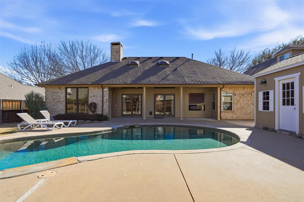 Located in the highly sought-after Eldorado Country Club area, this exceptional home sits within McKinney ISD, one of the area’s award-winning school districts, walking distance to the prized Valley Creek Elementary. Set in one of McKinney’s most popular communities, this property offers an ideal blend of comfort, style, and location.

The backyard is an entertainer’s dream, featuring an upgraded privacy fence, a sparkling pool, a covered patio perfect for outdoor gatherings, and a separate workshop with electricity—ideal for hobbies, storage, or projects. The rear of the home is lined with windows, filling the living spaces with abundant natural light and creating a seamless indoor-outdoor feel.

Inside, the home offers three bedrooms plus a versatile bonus room that can serve as a fourth bedroom, home office, or second living area. The completely remodeled kitchen is truly a chef’s dream, showcasing high-end updates including a built-in refrigerator-freezer and a 6 burner range, along with modern finishes and thoughtful design. Executive kitchen remodel with Norwegian blue granite counters, mother of pearl backsplash, custom cabinetry, high end Forno Italia 36 inch gas range and matching vent hood with heat lamps, Rizzuto double stainless steel fridge-freezer combo, Kitchen Aid convection micro, and three rack 44 db dishwasher.

This is a home with proven demand—receiving multiple offers the last 2 times it was listed—and it’s easy to see why. Don’t miss this opportunity to own a standout property in one of McKinney’s most desirable neighborhoods.
