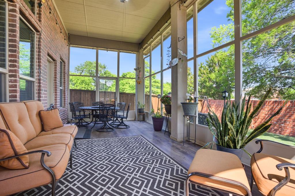 Tucked away at the end of a quiet cul-de-sac, this immaculate semi-custom home offers the perfect blend of space, style, and comfort. Located beside a large HOA-maintained grassy area that lives like an extension of the yard, the setting feels open, private, and ideal for everyday living. Inside, the thoughtfully designed open-concept layout is filled with natural light and features extensive wood flooring through the main living areas.
A grand vaulted entry makes a stunning first impression, leading into a formal dining room with oversized windows and elegant multi-level ceilings. The expanded family room and breakfast area create an inviting space for gathering, anchored by a beautiful wall of windows overlooking the backyard. The kitchen is a standout with granite countertops, a large island with breakfast bar, abundant cabinetry, and an oversized walk-in pantry.
The downstairs primary suite offers a peaceful retreat with dual vanities, separate shower, and walk-in closet. A secondary bedroom and full bath on the main floor add flexibility for guests, hobbies, or additional workspace. Upstairs, you’ll find even more room to spread out with a media room, game room, two secondary bedrooms, and a full bath.
Step outside to enjoy the oversized 24x11 covered patio, grassy play area, and storage shed—perfect for relaxing or entertaining. Conveniently located near Costco, shopping, dining, and quick access to Hwy 380 and Hwy 75, this beautifully maintained home truly has it all.