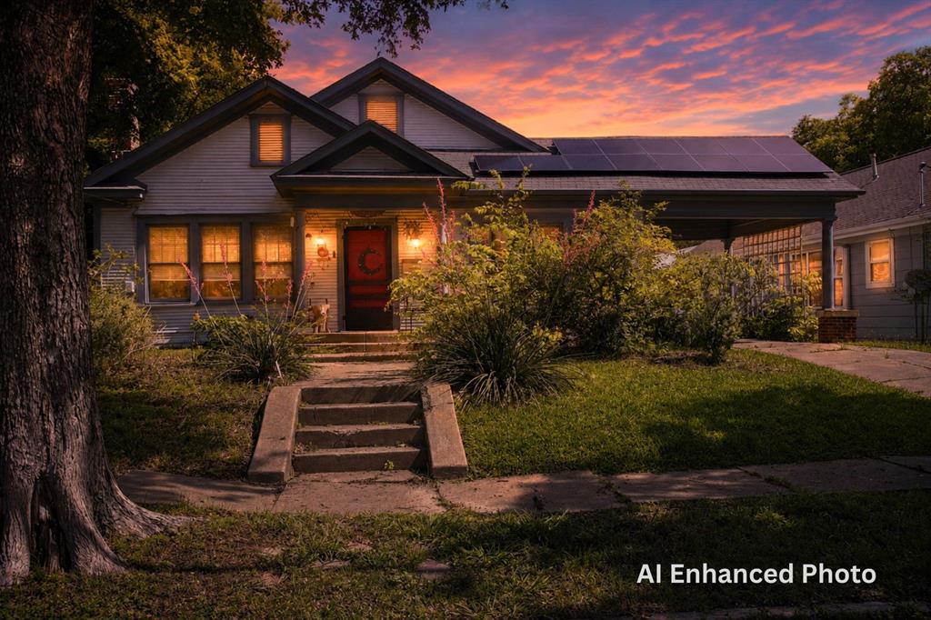 Nestled in the heart of Old Town Commerce, this historic Craftsman home offers timeless charm, modern updates, and nearly ¾ of an acre of beautifully shaded property just minutes from historic downtown Commerce. With 2,286 square feet of living space, this home provides the perfect blend of character, functionality, and flexibility.

Inside, you’ll find multiple living spaces including two living areas, a formal dining room, and a home office—ideal for entertaining, working from home, or accommodating a growing household. The spacious layout offers both open gathering spaces and private retreats for everyday living.

Step outside to enjoy the expansive backyard featuring mature trees and plenty of room to relax, garden, or entertain. A detached two-car garage with electricity provides excellent space for parking, storage, hobbies, or workshop use.

Major updates include a recently replaced HVAC system and solar panels designed to help reduce utility costs during the Texas summers.

Conveniently located just down the road from East Texas A&M University, this property also presents excellent potential as an investment property, student rental, or long-term home.

Don’t miss this rare opportunity to own a piece of Commerce history in one of the area’s most established and charming neighborhoods.