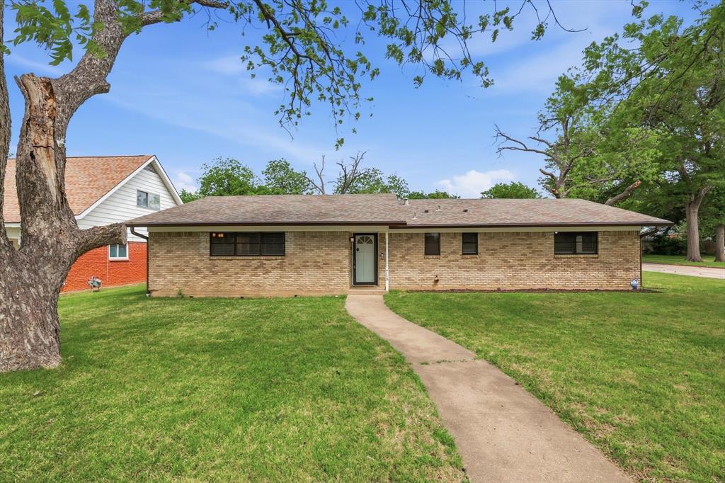 Come see this beautifully remodeled 4 bedroom 2 bath home just minutes from shopping and AT&T Stadium in a quiet established subdivision, with fairly easy access to 180, 30 and 20. Brand new 4ton Goodman HVAC system! Lovely stainless steel appliances with double oven, granite and new ceramic tile flooring in this eat-in kitchen, and decorative lighting and new flooring throughout really freshen up the whole house! Nicely sized Utility room with cabinets and office or 4th bedroom off the Kitchen. Also features a 1 car garage with 2-3 car carport and large shed off the back of the home.