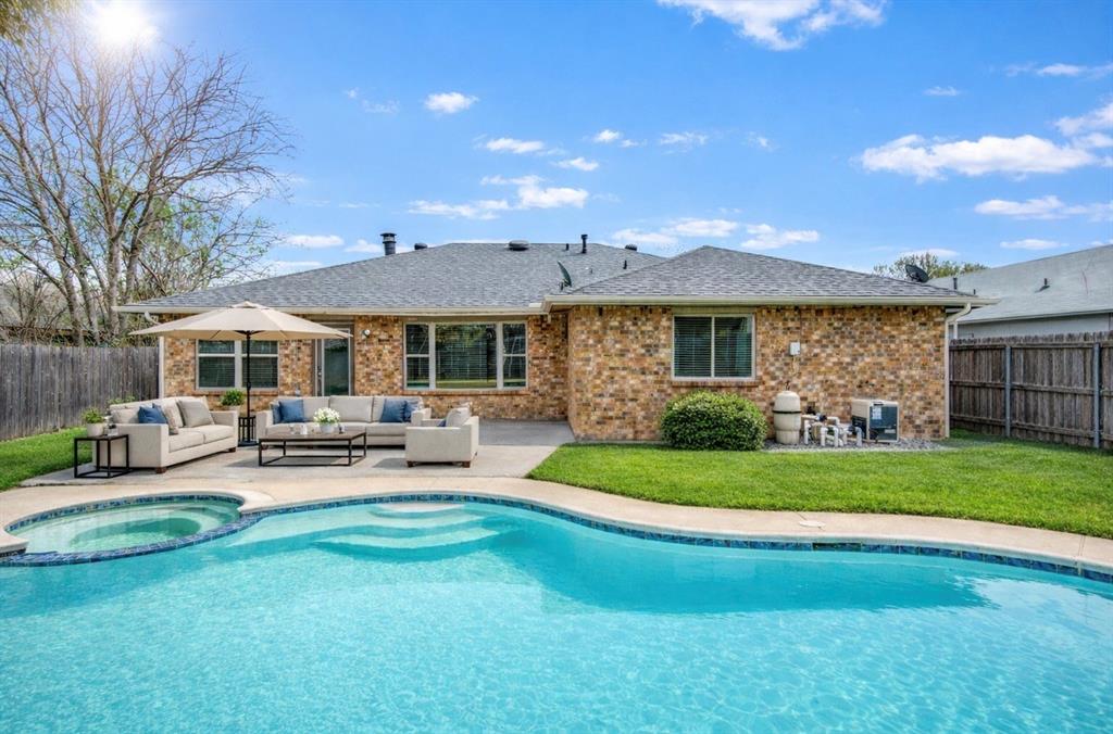 Beautifully updated and move-in ready, this spacious Flower Mound home offers an exceptional opportunity for both homeowners and investors. The property features four bedrooms, an inviting living area with soaring ceilings, and tastefully remodeled bathrooms. The kitchen has been updated with granite countertops and offers plenty of space for cooking and entertaining.Step outside to a generous backyard with a sparkling pool that was recently replastered and retiled, making it perfect for relaxing or hosting guests.  Whether you’re looking for a primary residence or an income-producing property ready for guests, this home delivers comfort, style, and flexibility.