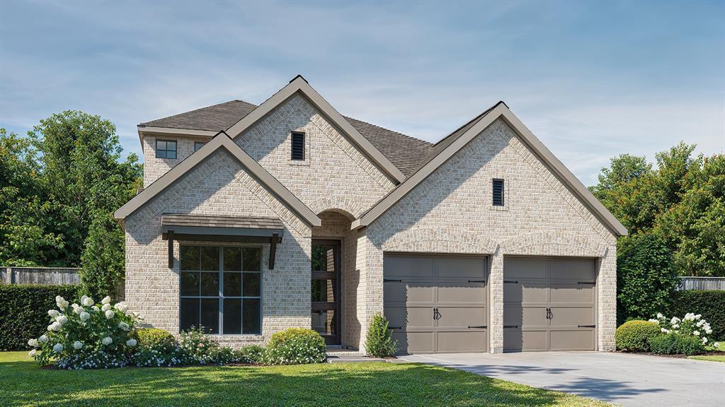 Welcoming entry framed by home office with French door entry. Island kitchen features a built-in seating space, a 5- burner gas cooktop, and a large walk-in pantry. Family room with three large windows extends to the dining area. Private primary suite with three large windows. Primary bathroom offers a French door entry, dual vanities, garden tub, separate glass enclosed shower and a large walk-in closet. Secondary bedroom offers a walk-in closet and a full bathroom. Second floor hosts a large game room and secondary bedrooms. Utility room. Covered backyard patio. Two-car garage.